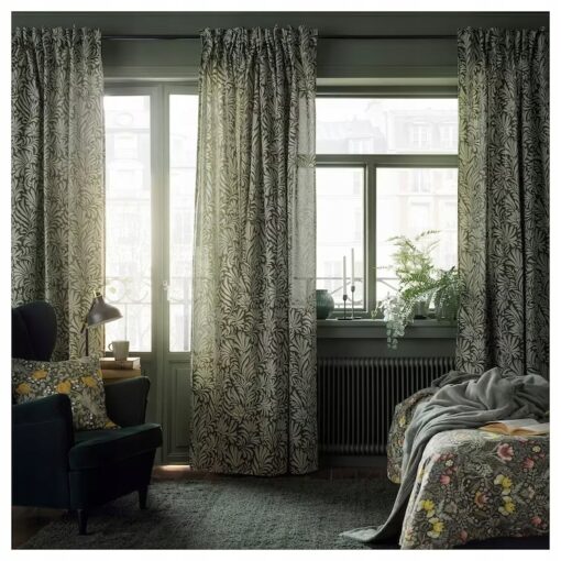 IKEA TRAGSPINNARE ZASŁONA ZIELONA W LIŚCIE 2 SZT. - obrazek 7