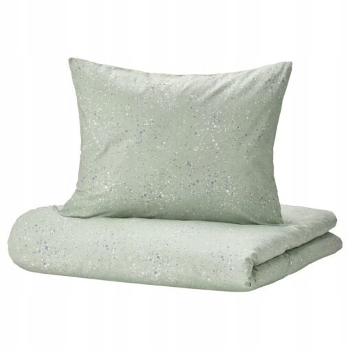 IKEA SILVERAKACIA KOMPLET POŚCIELI ZIELONY /KROPKI