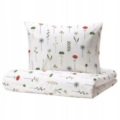 IKEA NATTSLANDA KOMPLET POŚCIELI W KWIATY 150x200