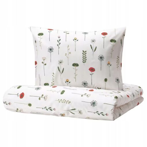 IKEA NATTSLANDA KOMPLET POŚCIELI W KWIATY 150x200
