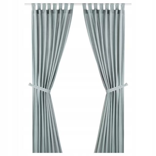 IKEA LENDA ZASŁONA Z WIĄZANIEM TURKUS 140X300 2SZT