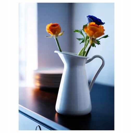 IKEA SOCKERART WAZON DZBANEK BIAŁY 16 cm - obrazek 2