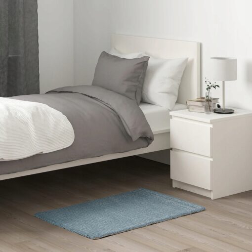 IKEA LANGSTED DYWAN Z KRÓTKIM WŁOSIEM NIEBIESKI 60x90cm - obrazek 2