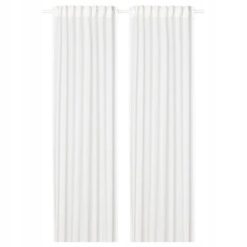 IKEA SILVERLONN FIRANKA BAWEŁNIANA BIAŁA 2 SZT. 145X300 CM