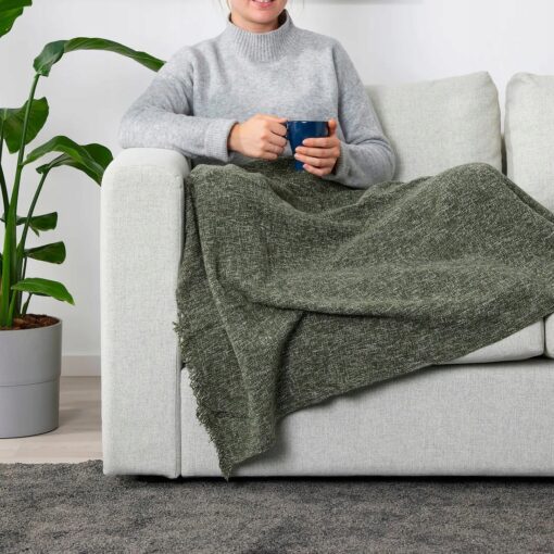 IKEA INGRUN KOC PLED ZIELONY 130x170 CM - obrazek 2