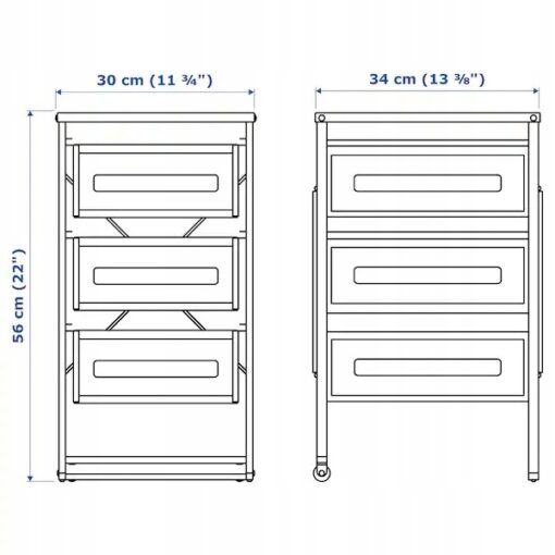 IKEA LENNART KOMODA NA DOKUMENTY DO BIURA ORGANIZER BIAŁA 56 CM - obrazek 5