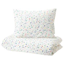 IKEA MOJLIGHET KOMPLET POŚCIELI BIAŁY Z WZOREM 150X200 / 50X60 CM