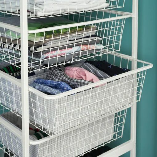 IKEA JONAXEL KOSZ DRUCIANY NA UBRANIA BIAŁY 50X51X15CM - obrazek 2