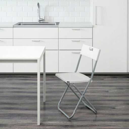 IKEA GUNDE KRZESŁO BIAŁE SKŁADANE ROZKŁADANE - obrazek 5