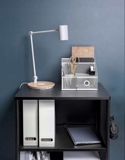 IKEA DRONJONS ORGANIZER NA BIURKO NA DOKUMENTY BIAŁY STALOWY - obrazek 4