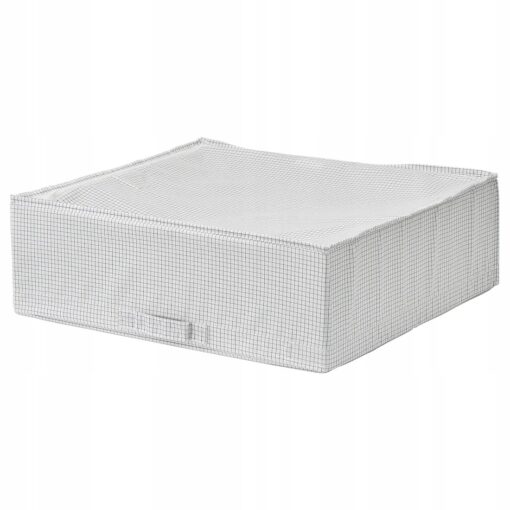 IKEA STUK POJEMNIK NA UBRANIA POŚCIEL BIAŁY / SZARY 55X51X18