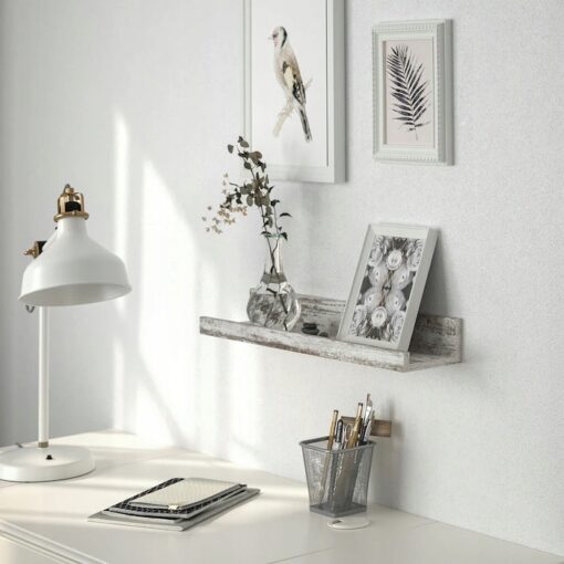 IKEA MOSSLANDA PÓŁKA NA ZDJĘCIA BIAŁA / SOSNA 55 cm - obrazek 3