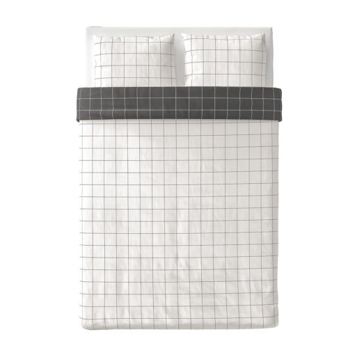 IKEA VITKLOVER POSZWA NA KOŁDRĘ I PODUSZKI KRATKA 200x200 / 50x60 - obrazek 2