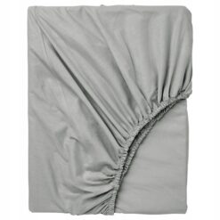 IKEA DVALA PRZEŚCIERADŁO Z GUMKĄ SZARE 140X200 CM