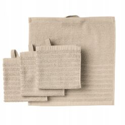 IKEA VAGSJON RĘCZNIKI JASNY BEŻ 30x30 CM 4 SZT.