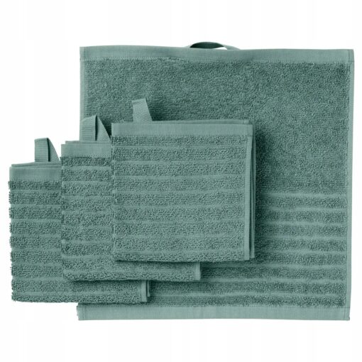 IKEA VAGSJON RĘCZNIKI SZARY TURKUS 30x30 CM 4 SZT.