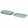 IKEA FARGKLAR TALERZ MATOWY TURKUS 30x18 CM 4 SZT.