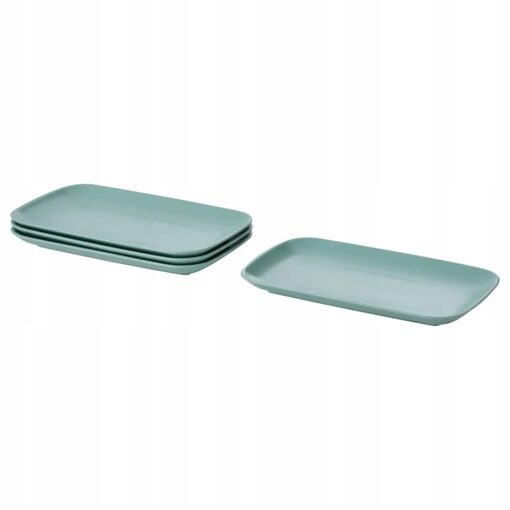 IKEA FARGKLAR TALERZ MATOWY TURKUS 30x18 CM 4 SZT.