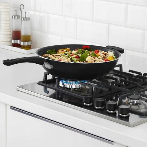 IKEA TOLERANT WOK PATELNIA CZARNA ALUMINIOWA NON-STICK 33CM - obrazek 3