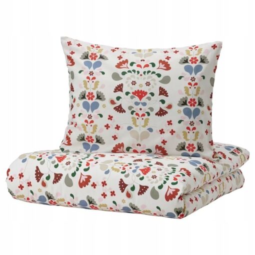 IKEA SPARVVICKER KOMPLET POŚCIELI BIAŁY W KWIATY