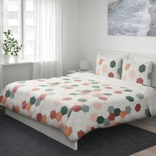 IKEA KRUSFRO KOMPLET POŚCIELI SZEŚCIOKĄTY 200x200 - obrazek 3