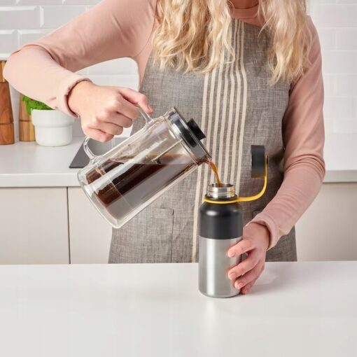 IKEA HETLEVRAD TERMOS STALOWY CZARNY 500 ML - obrazek 2