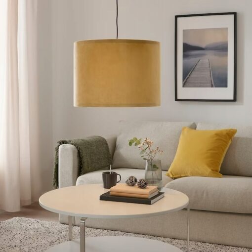 IKEA MOLNSKIKT KLOSZ LAMPY CIEMNY ZÓŁTY / AKSAMIT - obrazek 6