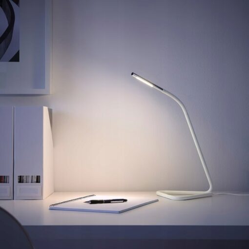 IKEA HARTE LAMPA BIURKOWA LED BIAŁA / SREBRNA - obrazek 2