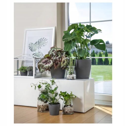 IKEA PERSILLADE OSŁONKA DONICZKI SZARA 19 cm - obrazek 5