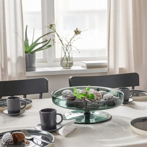 IKEA OMBONAD PÓŁMISEK SZKLANY SZARY 29 CM - obrazek 4