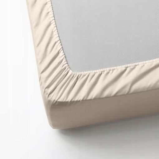 IKEA DVALA PRZEŚCIERADŁO Z GUMKĄ BEŻOWY 80x200 CM - obrazek 4
