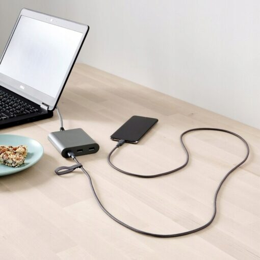 IKEA LILLHULT KABEL USB-C na USB-C SZARY 150 CM - obrazek 3