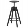 IKEA DALFRED STOŁEK BAROWY CZARNY 63-74 CM