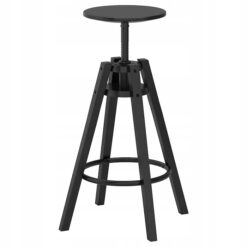 IKEA DALFRED STOŁEK BAROWY CZARNY 63-74 CM