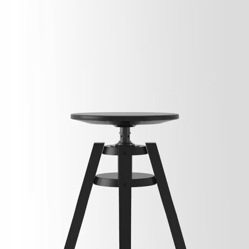 IKEA DALFRED STOŁEK BAROWY CZARNY 63-74 CM - obrazek 2