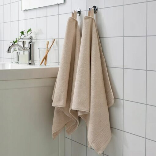 IKEA VINARN RĘCZNIK DO RĄK SZARY / BEŻOWY 50x100cm - obrazek 2