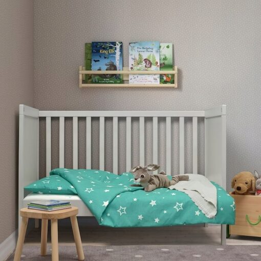 IKEA GRINDVAL KOMPLET POŚCIELI DO ŁÓŻECZKA TURKUS - obrazek 4