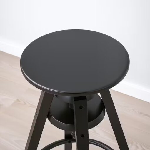 IKEA DALFRED STOŁEK BAROWY CZARNY 63-74 CM - obrazek 6