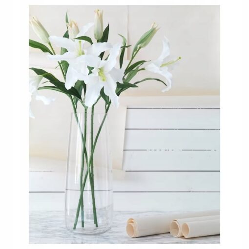 IKEA SMYCKA SZTUCZNY KWIAT LILIA BIAŁY 85 CM - obrazek 4