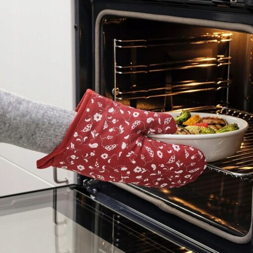 IKEA INAMARIA RĘKAWICA KUCHENNA CZERWONA ZE WZOREM - obrazek 2