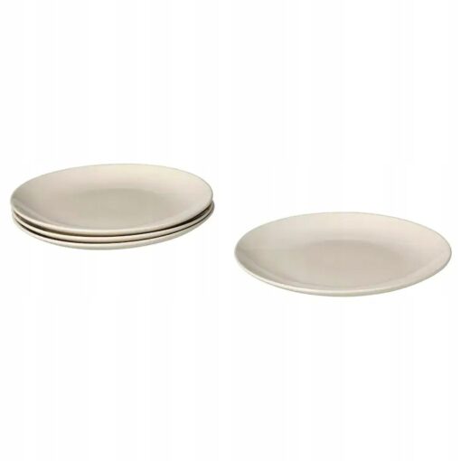 IKEA FARGKLAR TALERZ Z POŁYSKIEM BEŻ 26 CM 4 SZT.