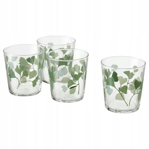IKEA STILENLIG SZKLANKI SZKŁO LIŚCIE 300 ML 4 SZT
