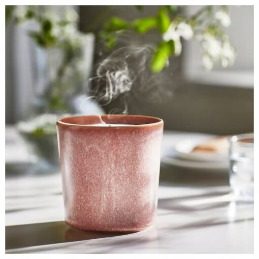 IKEA LUGNARE ŚWIECA ZAPACHOWA JAŚMIN / RÓŻOWA 10cm - obrazek 5