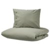 IKEA KRAKRISMOTT KOMPLET POŚCIELI ZIELONY 150x200