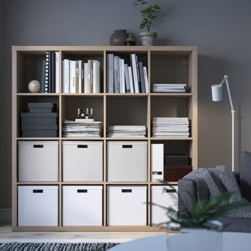 IKEA TJENA POJEMNIK Z POKRYWKĄ BIAŁY / BEŻOWY - obrazek 2