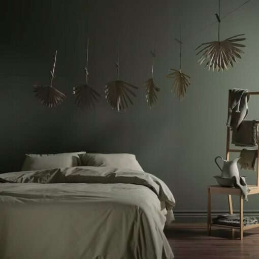IKEA KRAKRISMOTT KOMPLET POŚCIELI ZIELONY 150x200 - obrazek 5