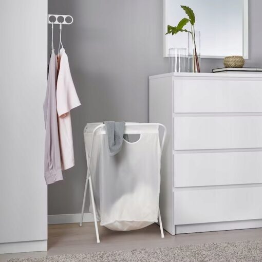 IKEA JALL TORBA NA PRANIE STOJAK BIAŁY 70 L - obrazek 2