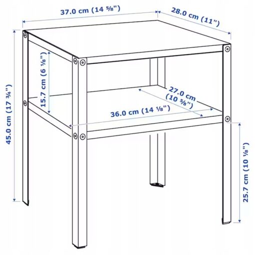 IKEA KNARREVIK STOLIK NOCNY BEŻ-ZIELONY 37x28 CM - obrazek 5