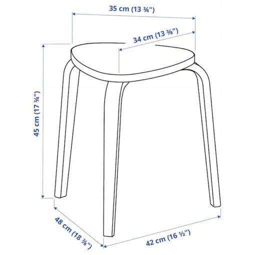 IKEA KYRRE STOŁEK TABORET CZARNY - obrazek 5