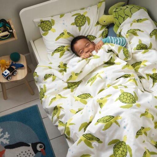 IKEA BLAVINGAD KOMPLET POŚCIELI BIAŁY Z ŻÓŁWIAMI - obrazek 4